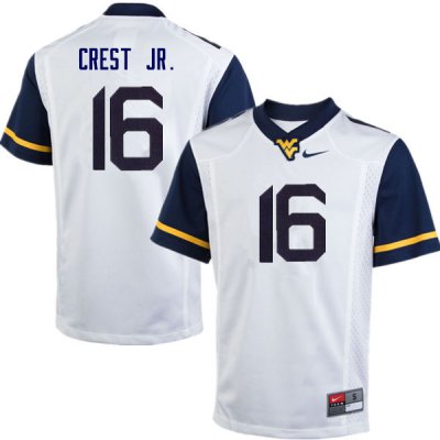 Men's West Virginia Mountaineers NCAA #16 William Crest Jr. White Authentic Nike Stitched College Football Jersey LS15N75GG